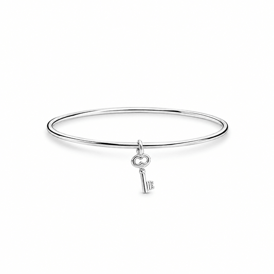 Bracelet jonc femme argent 925 HOLD THE KEY, BABY – pendentif clé – bijoux fait main en argent 925 | Pitch & Néo