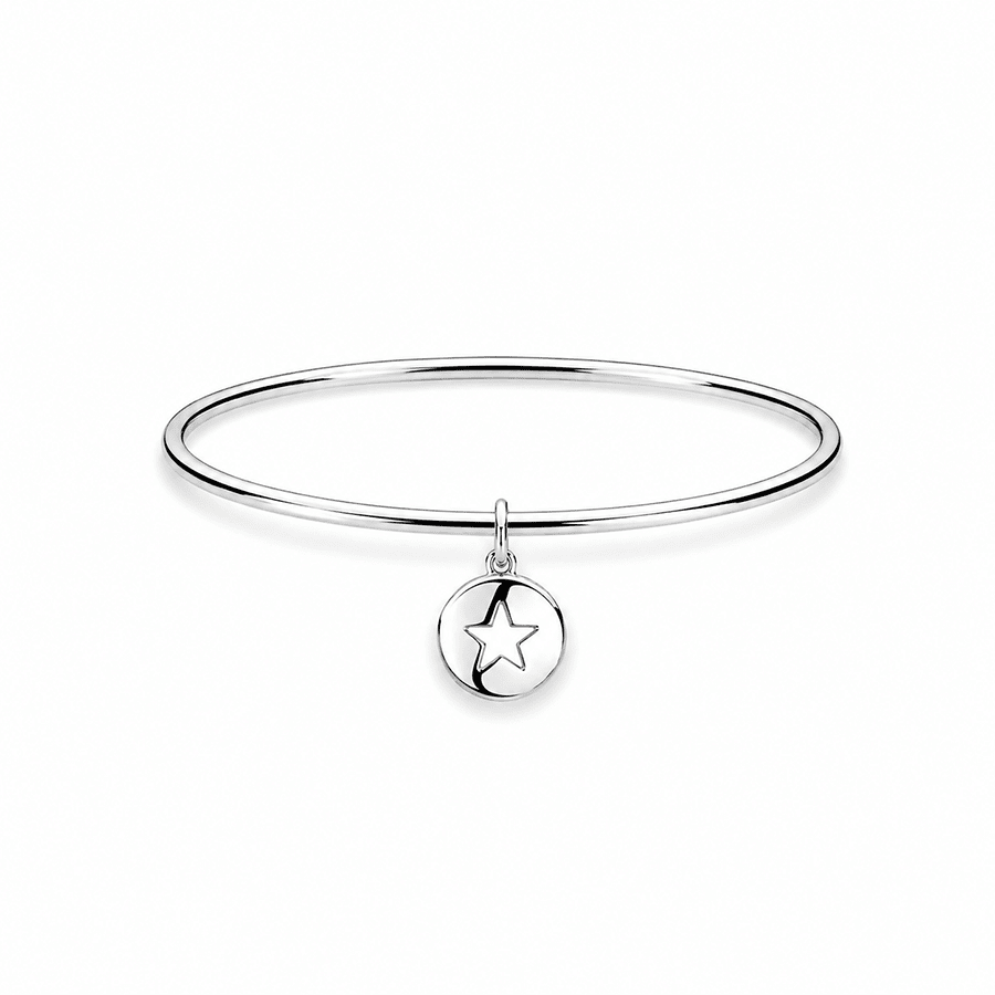 Bracelet jonc femme médaille étoile ajourée argent 925 STARS IN MY EYES – bijoux fait main en argent 925 | Pitch & Néo