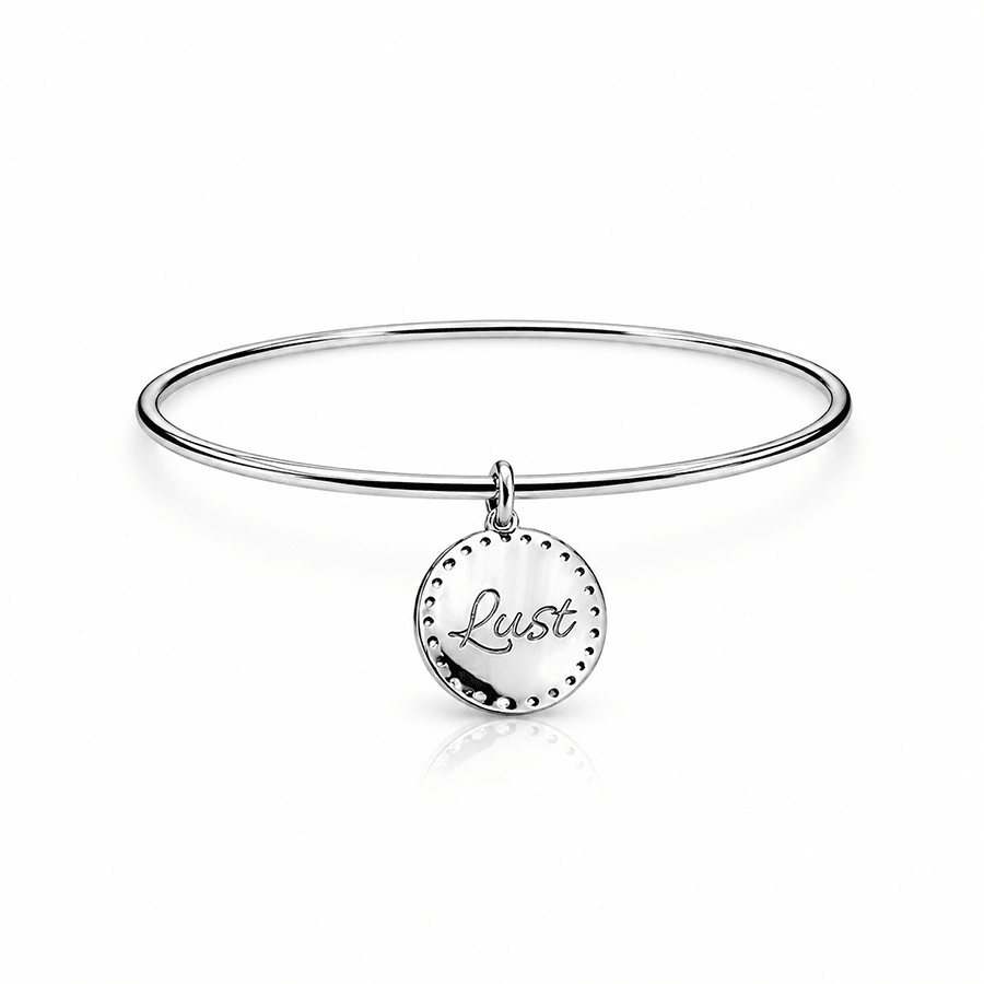 Bracelet jonc femme médaille personnalisable argent 925 LUST – bijoux fait main en argent 925 | Pitch & Néo