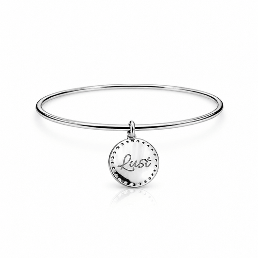 Bracelet jonc femme médaille personnalisable argent 925 LUST – bijoux fait main en argent 925 | Pitch & Néo