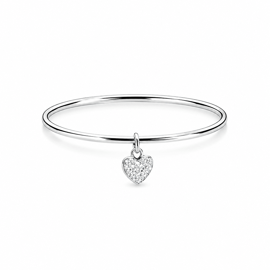 Bracelet jonc femme pendentif cœur zircon argent 925 SWEET BUT SAVAGE – bijoux fait main en argent 925 | Pitch & Néo