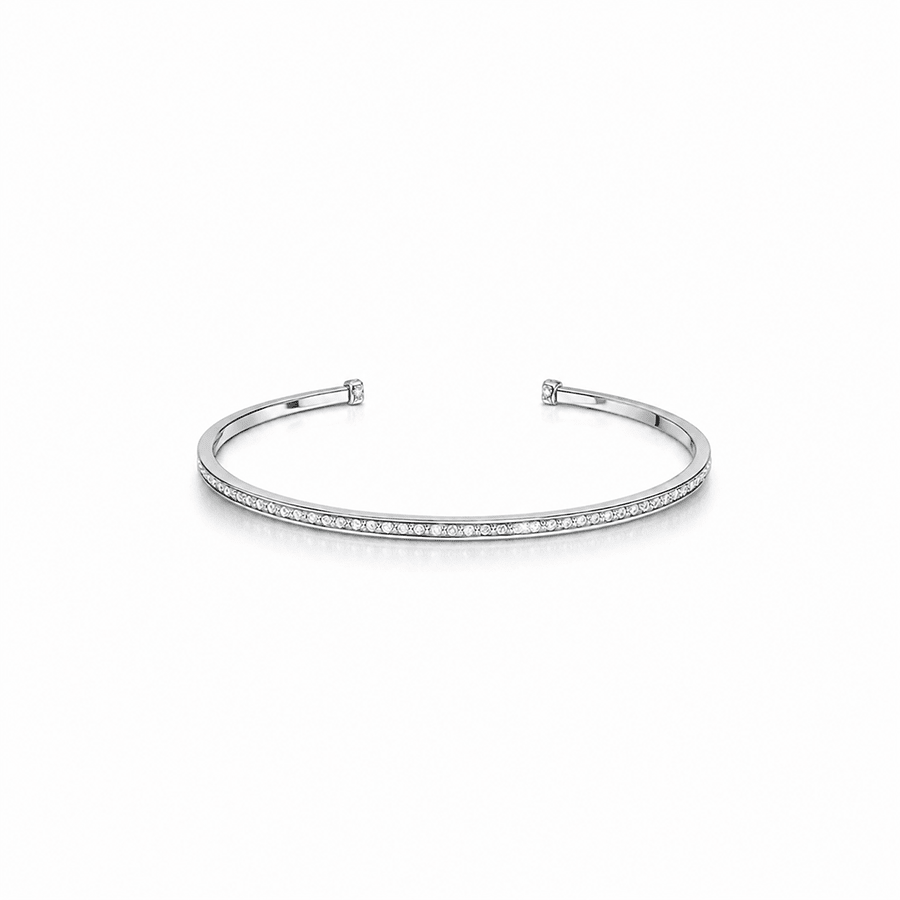 Bracelet jonc femme zircon argent 925 RIVIERA ON ICE – bijoux fait main en argent 925 | Pitch & Néo