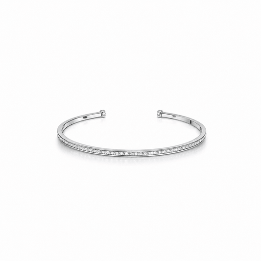 Bracelet jonc femme zircon argent 925 RIVIERA ON ICE – bijoux fait main en argent 925 | Pitch & Néo