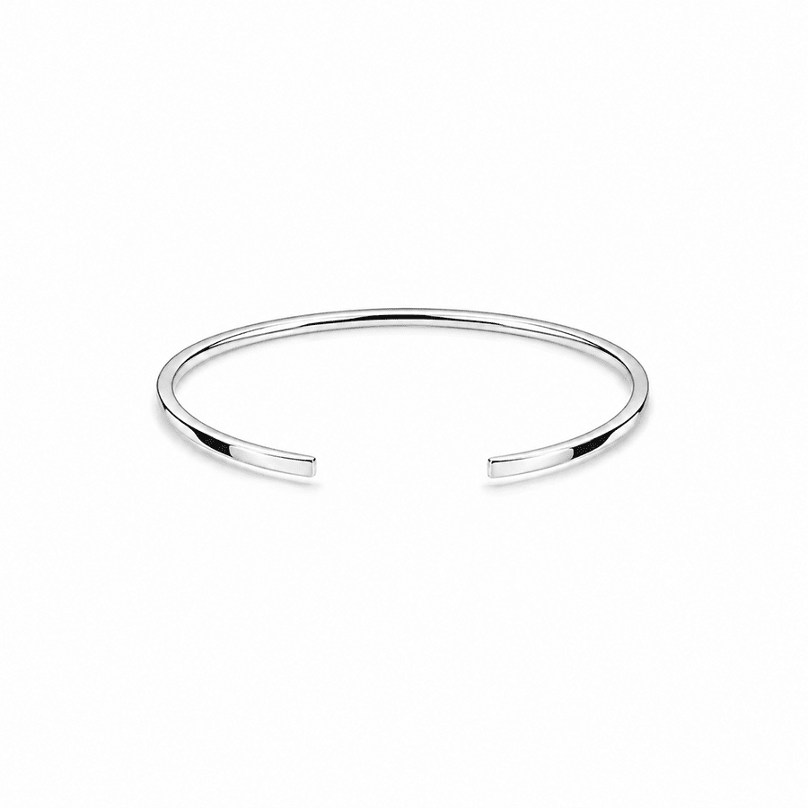 Bracelet jonc ouvert biseauté femme argent 925 EDGE OF LIGHT – bijoux fait main en argent 925 | Pitch & Néo