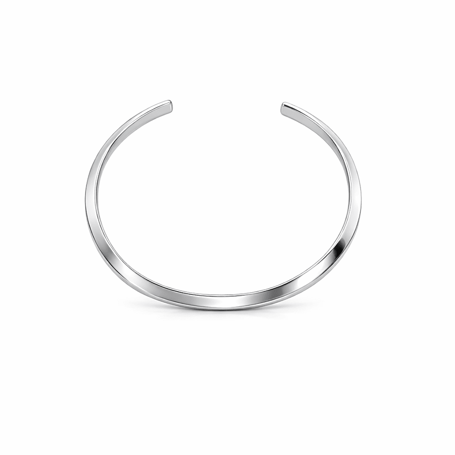 Bracelet jonc ouvert biseauté femme argent 925 EDGE OF LIGHT – bijoux fait main en argent 925 | Pitch & Néo