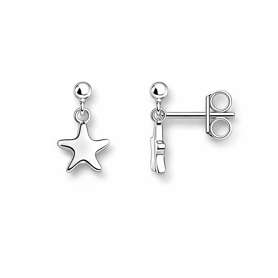Clous d’oreilles femme étoile de mer pendante argent 925 BEACHY WINK – bijoux fait main en argent 925 | Pitch & Néo
