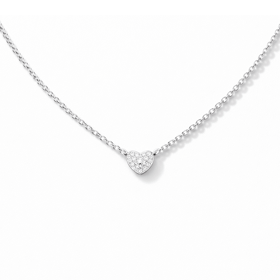 Collier femme argent 925 DROP MY SPARK, QUEEN – chaîne forçat et pendentif cœur zircon façon diamant – bijoux fait main en argent 925 | Pitch & Néo