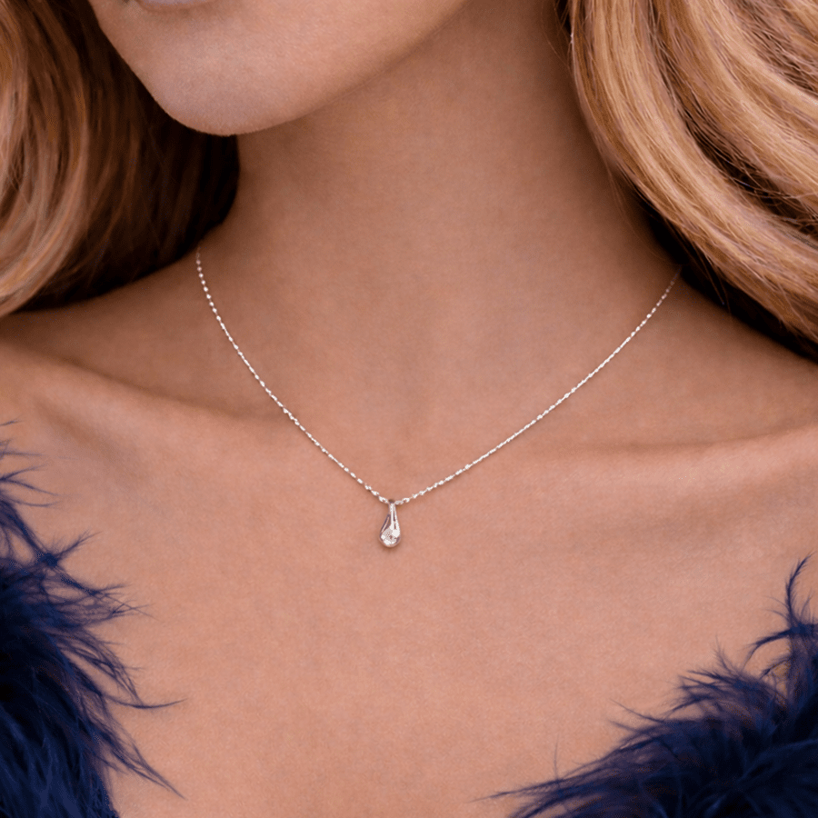 Collier femme boules facettées, goutte XXL argent 925 NOT CRYING, JUST SHINING – bijoux fait main en argent 925 | Pitch & Néo