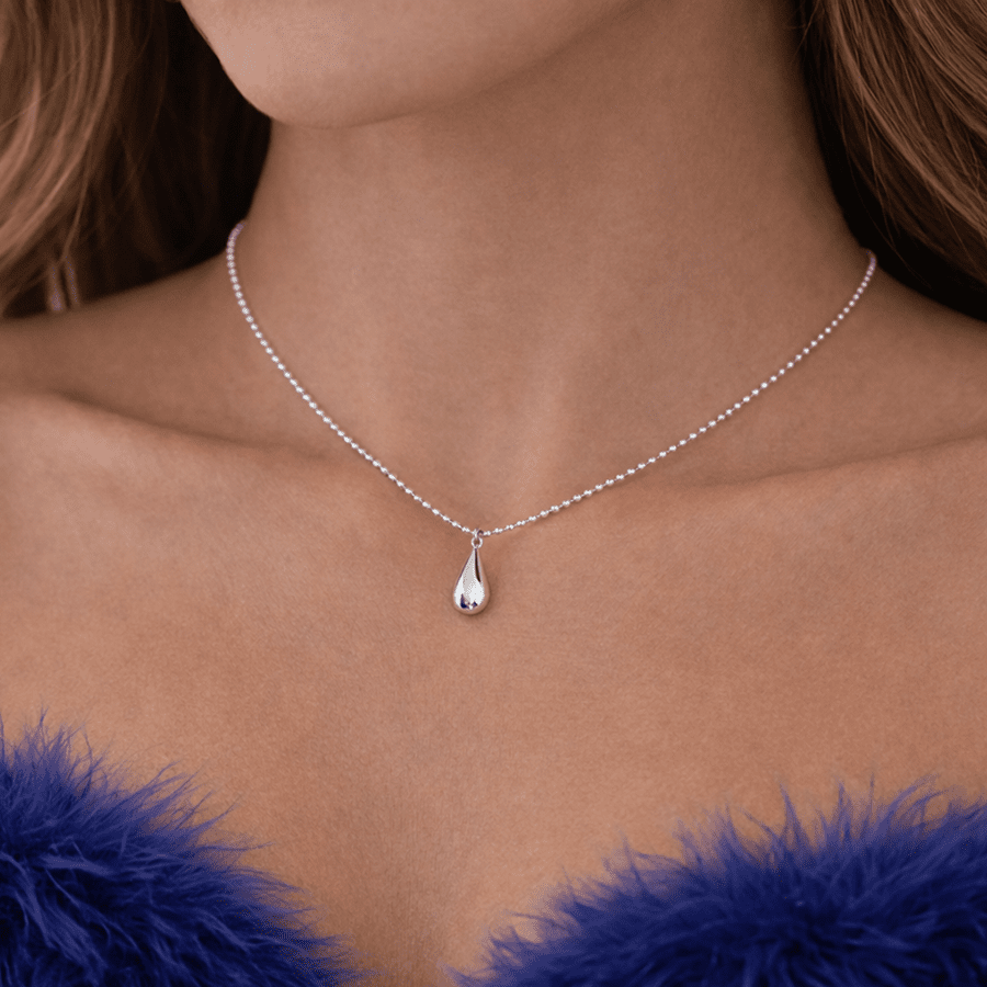 Collier femme boules facettées, goutte XXL argent 925 ULTIMATE DROP – bijoux fait main en argent 925 | Pitch & Néo
