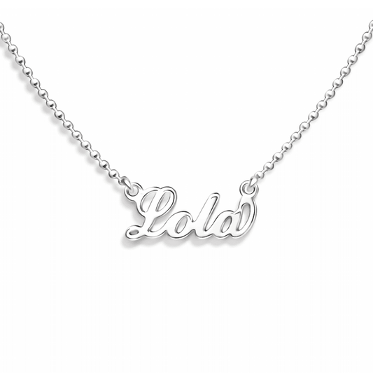 Collier femme boules facettées, prénom personnalisable lettres manuscrites argent 925 CALL ME BY MY NECKLACE – bijoux fait main en argent 925 | Pitch & Néo