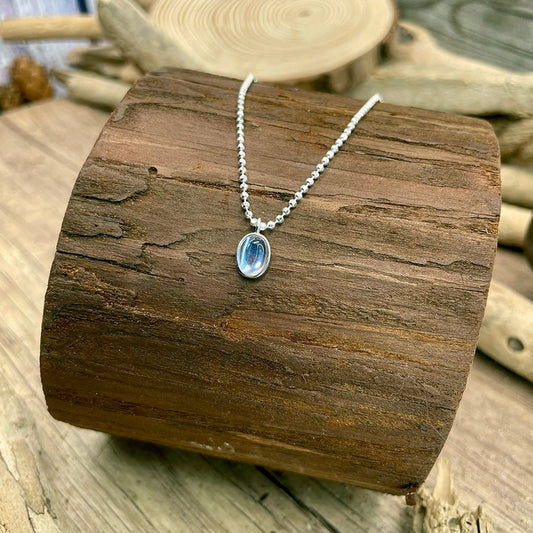 Collier femme CATCH MY LIGHT – chaîne boules facettées scintillantes argent 925 & pendentif cristal arc - en - ciel – bijoux fait main en argent 925 | Pitch & Néo