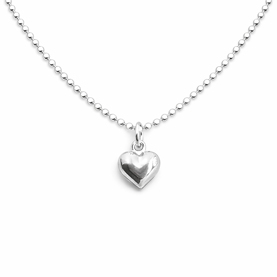 Collier femme cœur bombé miroir argent 925 MINI BUT MINE – bijoux fait main en argent 925 | Pitch & Néo