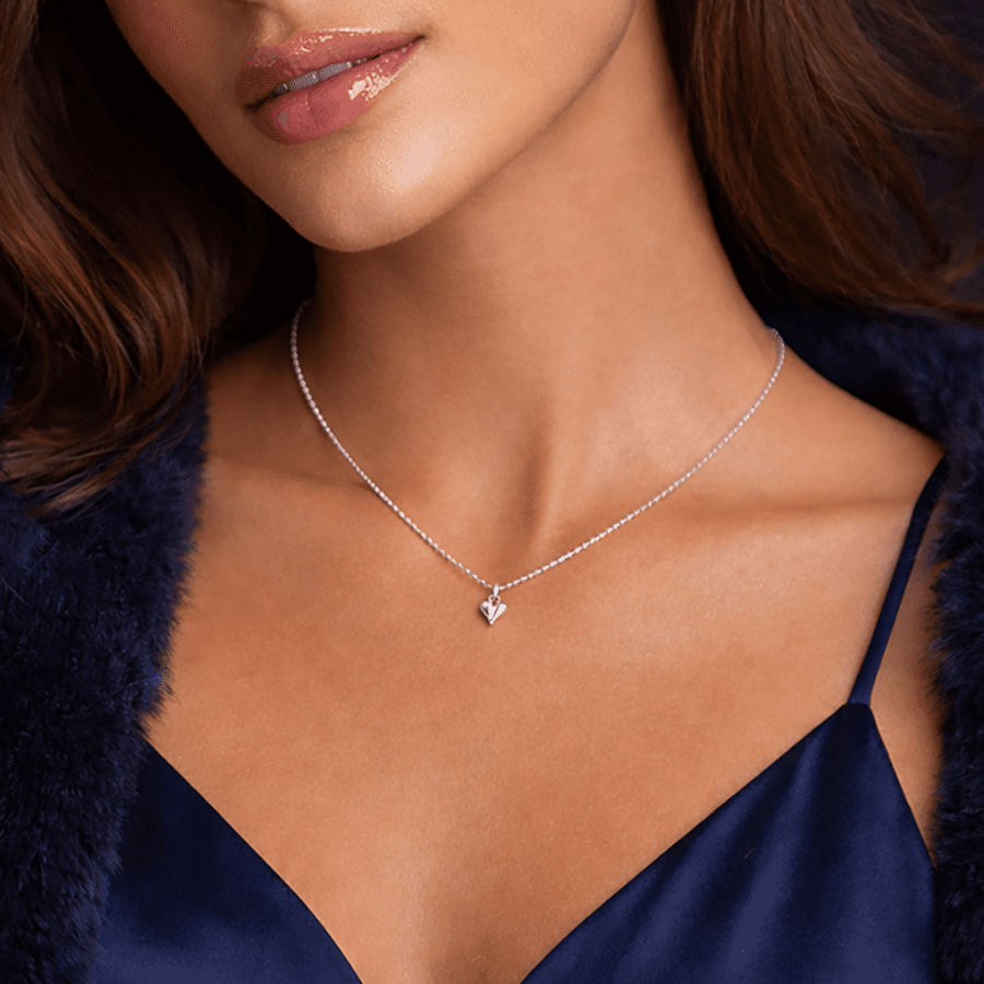 Collier femme cœur bombé sculpté argent 925 LOVE KILLS, I SMILE – bijoux fait main en argent 925 | Pitch & Néo