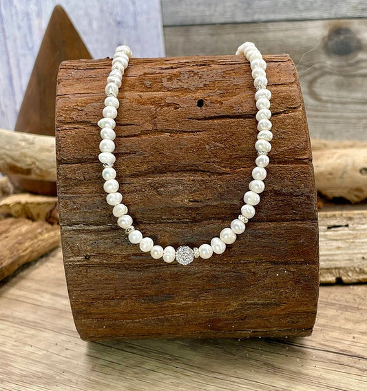 Collier femme DRAMA PEARL ONLY – perles de culture, pendentif solitaire pavé de zircon et perles argent 925 – bijoux fait main en argent 925 | Pitch & Néo