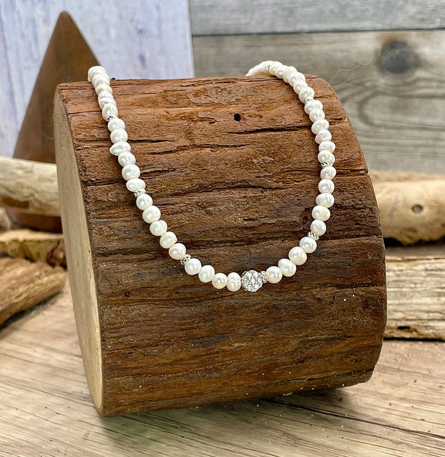 Collier femme DRAMA PEARL ONLY – perles de culture, pendentif solitaire pavé de zircon et perles argent 925 – bijoux fait main en argent 925 | Pitch & Néo