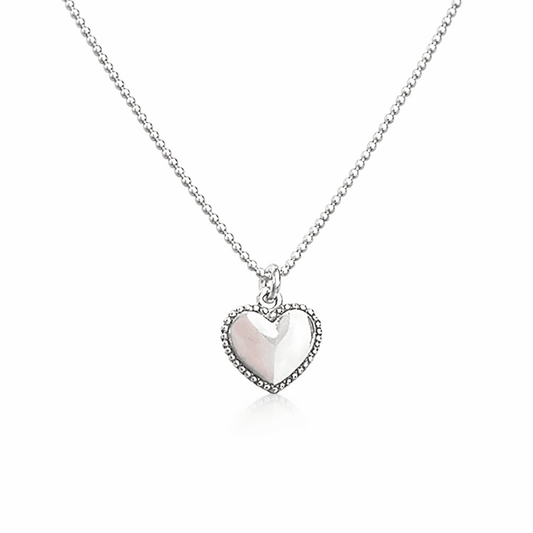 Collier femme DREAM ON HONEY – chaîne boules facettées scintillantes & pendentif cœur bombé perlé et argent 925 – bijoux fait main en argent 925 | Pitch & Néo