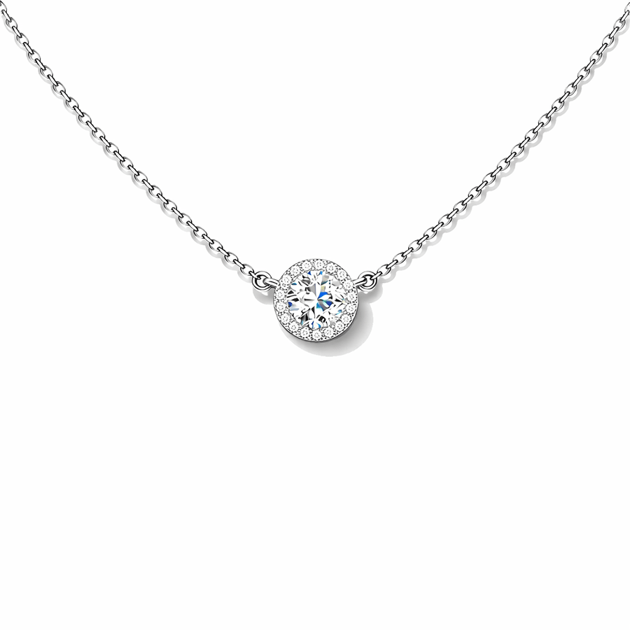 Collier femme LICK MY ICE – chaîne forçat & pendentif halo façon diamant en argent 925 – bijoux fait main en argent 925 | Pitch & Néo