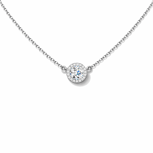 Collier femme LICK MY ICE – chaîne forçat & pendentif halo façon diamant en argent 925 – bijoux fait main en argent 925 | Pitch & Néo