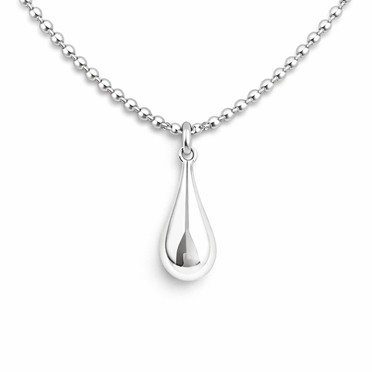 Collier femme LIQUID LIGHT – chaîne boules diamantées & pendentif goutte en argent 925 – bijoux fait main en argent 925 | Pitch & Néo