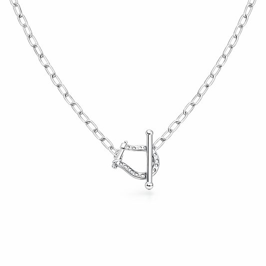Collier femme maille rectangulaire, fermoir fer à cheval gravé argent 925 LUCKED UP, BOO – bijoux fait main en argent 925 | Pitch & Néo