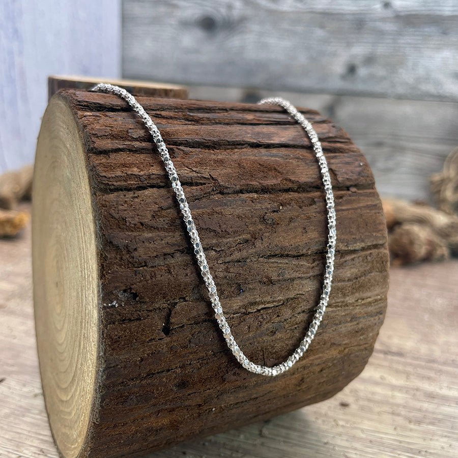 Collier femme SHINE IT LIKE STUDIO 54 – chaîne popcorn facettée épaisse et argent 925 – bijoux fait main en argent 925 | Pitch & Néo