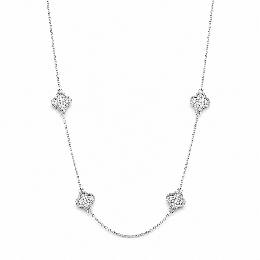 Collier femme trèfles zircon argent 925 LUCK NEVER LOOKED BETTER – bijoux fait main en argent 925 | Pitch & Néo