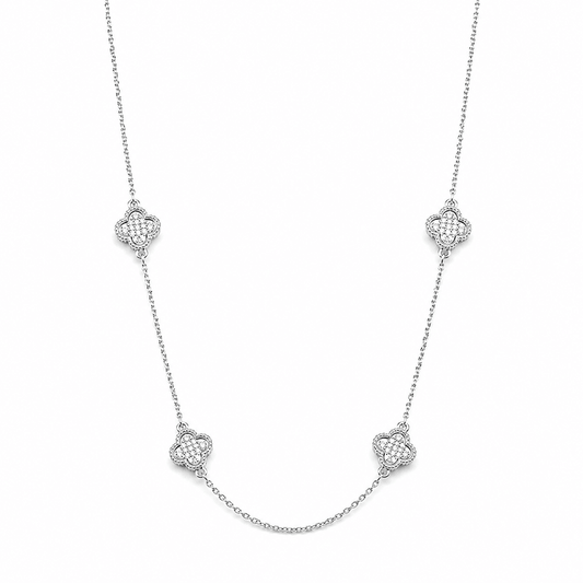 Collier femme trèfles zircon argent 925 LUCK NEVER LOOKED BETTER – bijoux fait main en argent 925 | Pitch & Néo