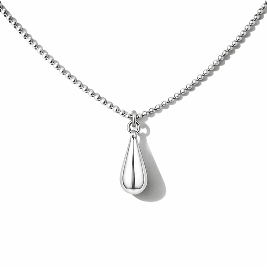 Collier femme ULTIMATE DROP – chaîne boules facettées scintillantes & pendentif goutte massive en argent 925 – bijoux fait main en argent 925 | Pitch & Néo