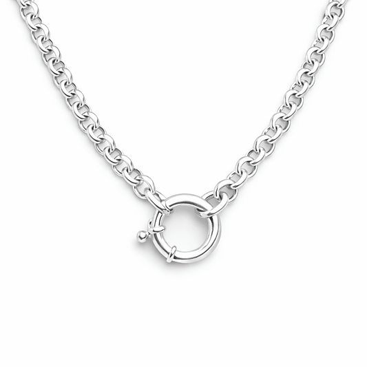 Collier maille jaseron fermoir bouée oversize femme argent 925 BIGGER IS BETTER, HONEY – bijoux fait main en argent 925 | Pitch & Néo