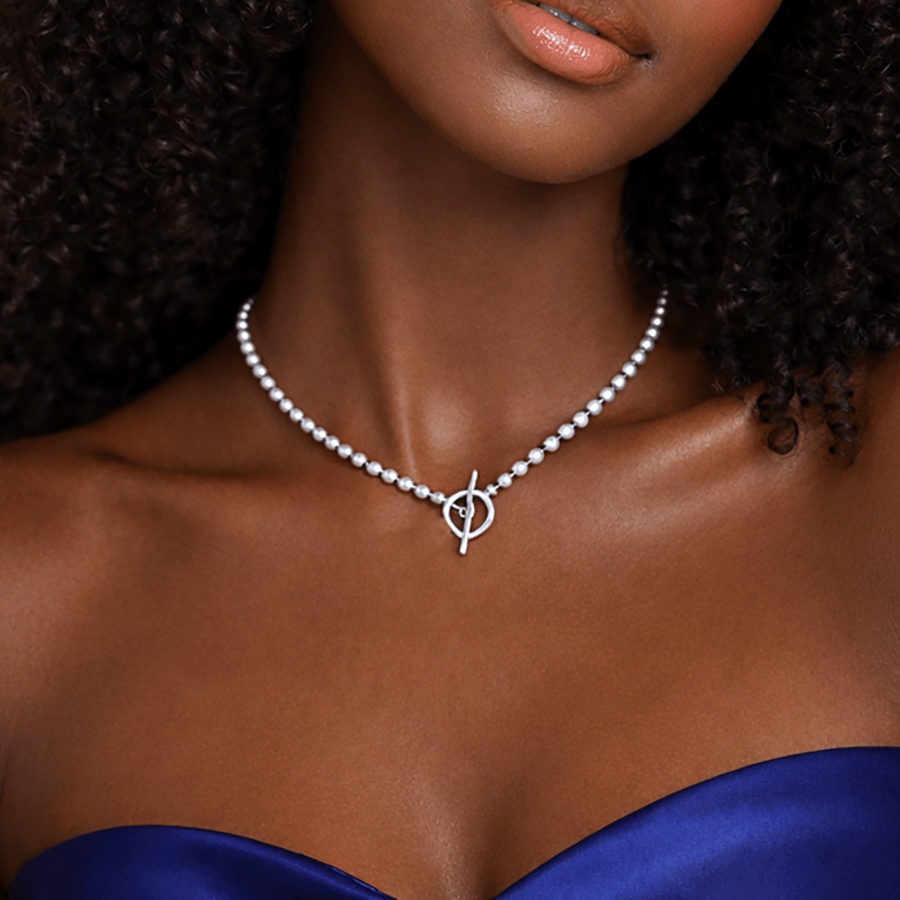 Collier marseillais boules argent 925 femme fermoir toggle SHUT UP & POLISH ME – bijoux fait main en argent 925 | Pitch & Néo