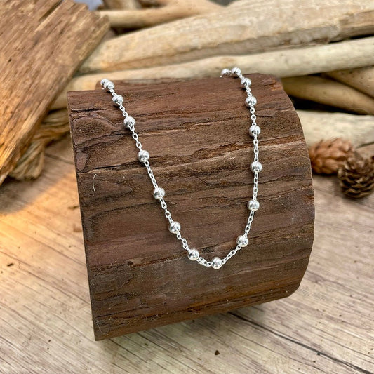 Collier marseillais femme MADE IN MARS – chaîne forçat & boules 4 mm en argent 925 – bijoux fait main en argent 925 | Pitch & Néo