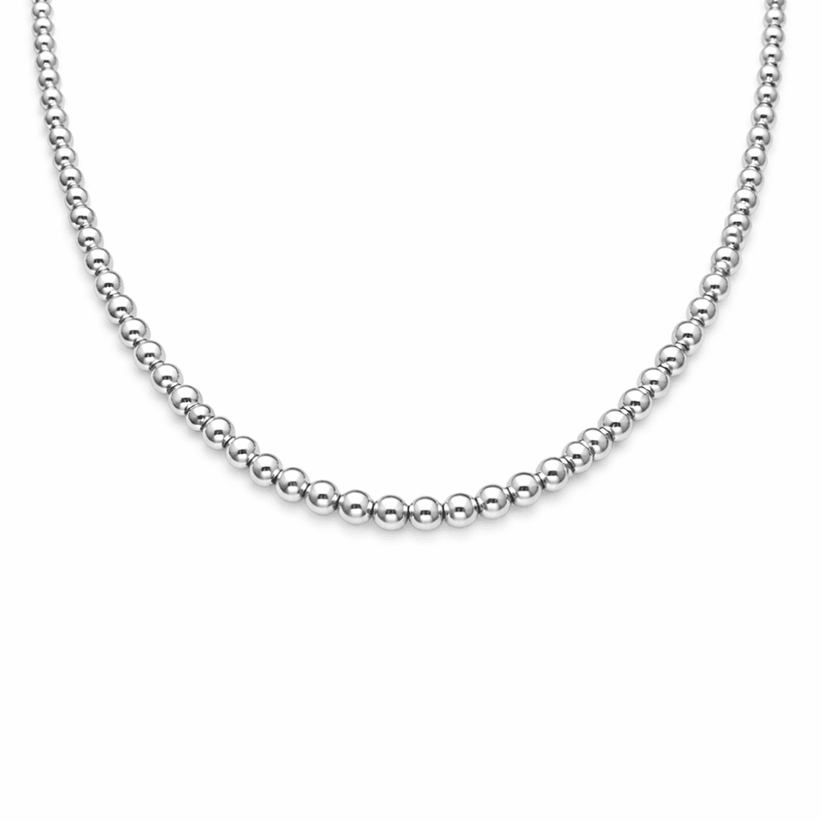 Collier marseillais femme MASSILIA – boules rondes de 4 mm en argent 925 – bijoux fait main en argent 925 | Pitch & Néo