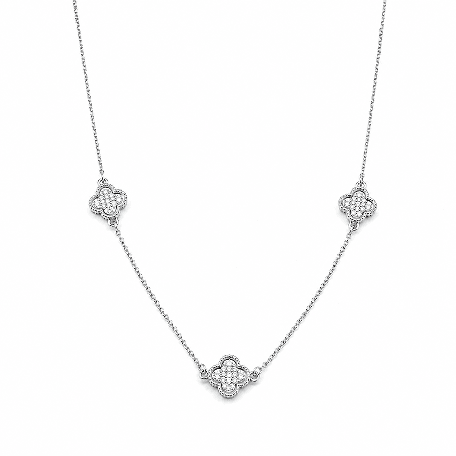 Collier trèfle zircon femme argent 925 TRY TO OUTSHINE ME – bijoux fait main en argent 925 | Pitch & Néo