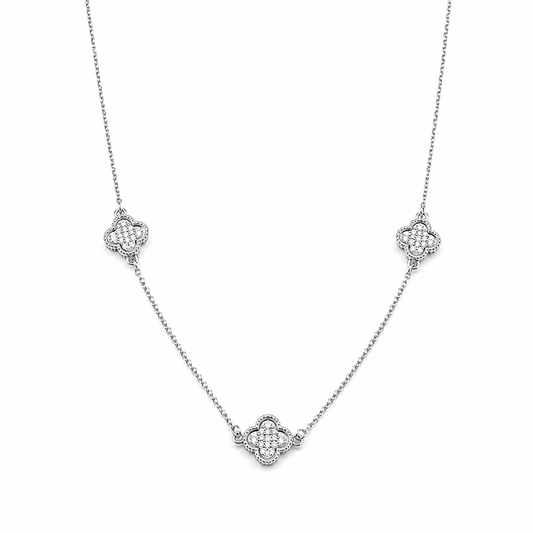 Collier trèfle zircon femme argent 925 TRY TO OUTSHINE ME – bijoux fait main en argent 925 | Pitch & Néo