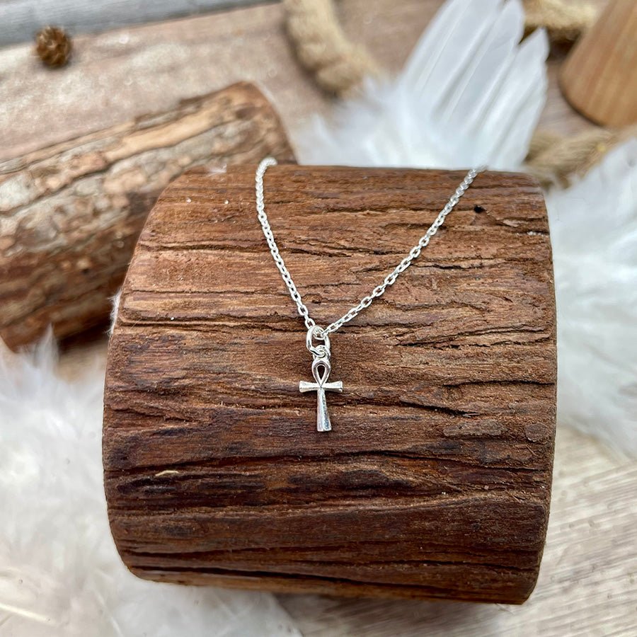 Collier unisexe MY SACRED OBSESSION – pendentif croix égyptienne & chaîne forçat facettée en argent 925 – bijoux fait main en argent 925 | Pitch & Néo