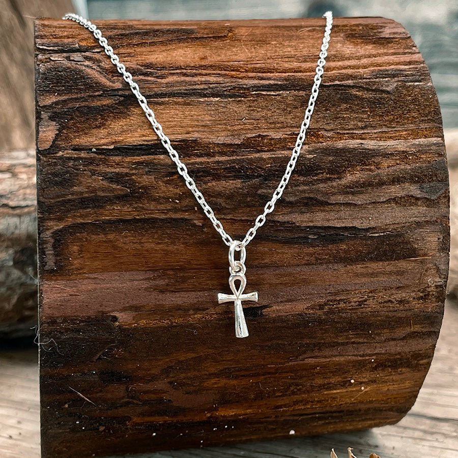 Collier unisexe MY SACRED OBSESSION – pendentif croix égyptienne & chaîne forçat facettée en argent 925 – bijoux fait main en argent 925 | Pitch & Néo