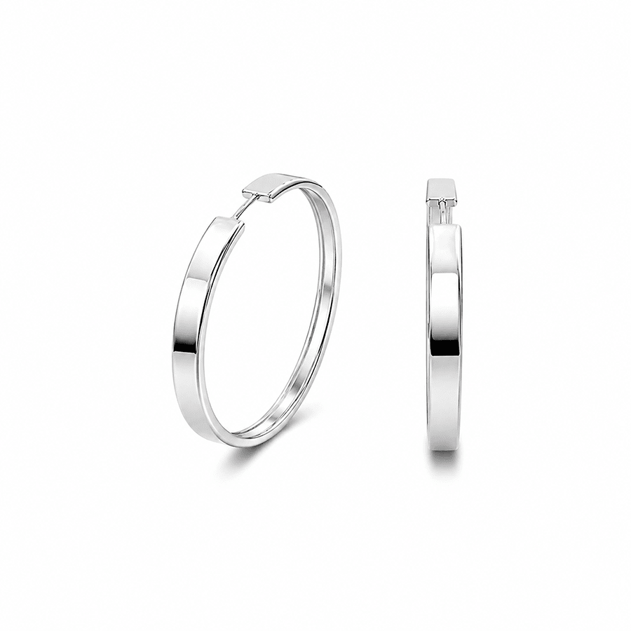 Créoles épaisses femme argent 925 NO SHADE, JUST SHINE – bijoux fait main en argent 925 | Pitch & Néo