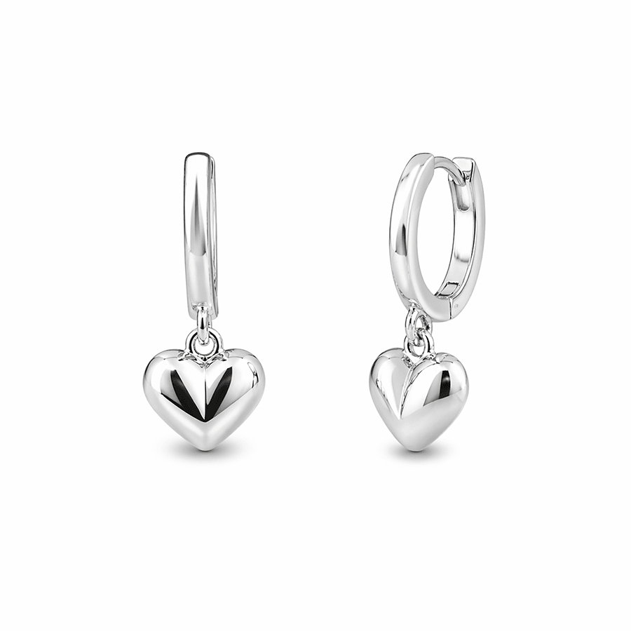 Créoles pendentif cœur argent 925 femme KISS & KILL – bijoux fait main en argent 925 | Pitch & Néo
