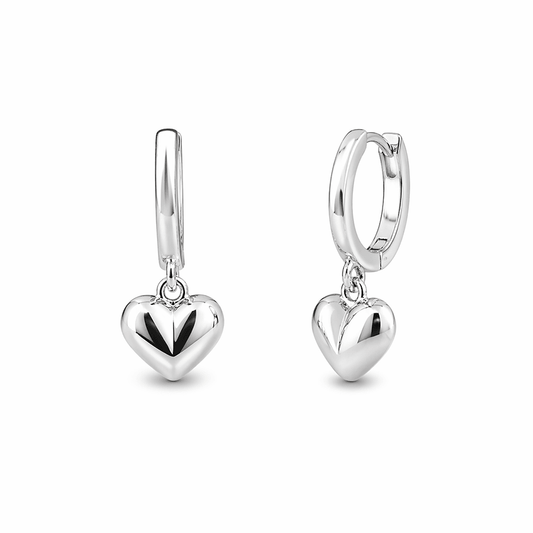 Créoles pendentif cœur argent 925 femme KISS & KILL – bijoux fait main en argent 925 | Pitch & Néo