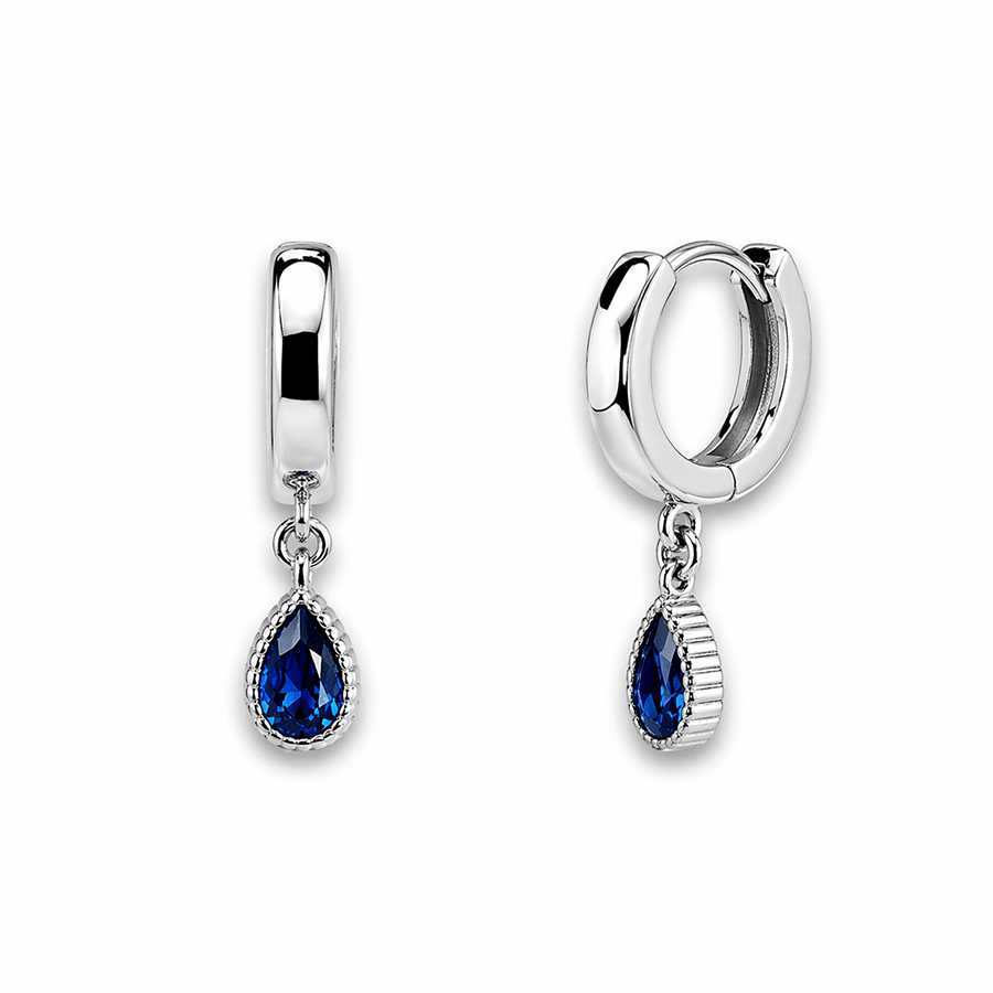 Créoles pendentif goutte zircon femme argent 925 — DRIP ME BABY – bijoux fait main en argent 925 | Pitch & Néo
