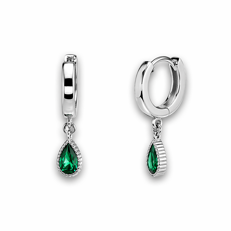 Créoles pendentif goutte zircon femme argent 925 — DRIP ME BABY – bijoux fait main en argent 925 | Pitch & Néo