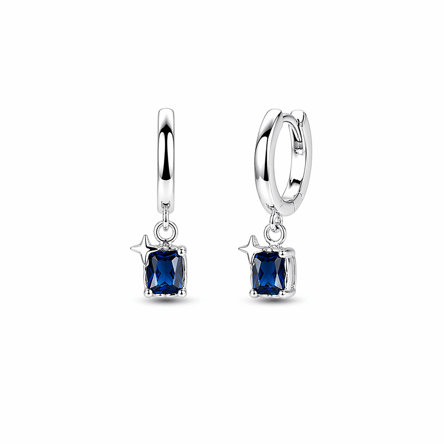 Créoles pendentif rectangle zircon étoile femme argent 925 — DROP IT BABY, FOXIE – bijoux fait main en argent 925 | Pitch & Néo