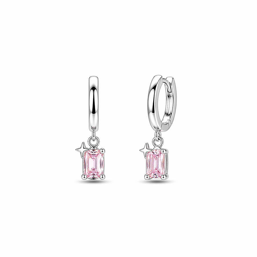 Créoles pendentif rectangle zircon étoile femme argent 925 — DROP IT BABY, FOXIE – bijoux fait main en argent 925 | Pitch & Néo