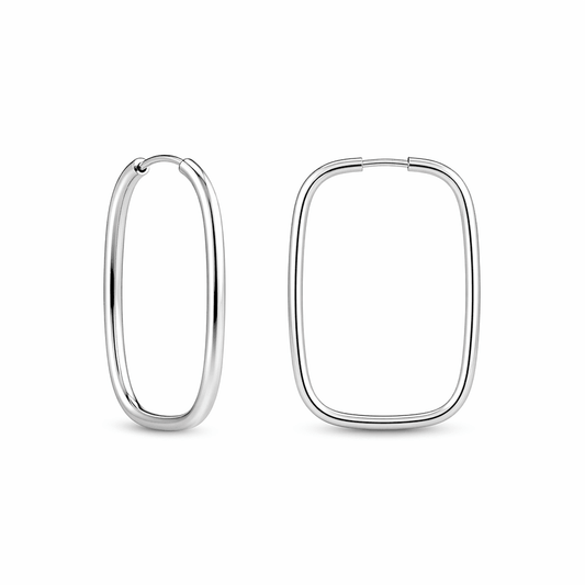 Créoles rectangulaires arrondies femme argent 925 — STAY SHARP & SHUT UP – bijoux fait main en argent 925 | Pitch & Néo