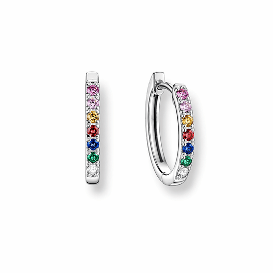Créoles zircon multicolore femme argent 925 — LICK MY RAINBOW – bijoux fait main en argent 925 | Pitch & Néo