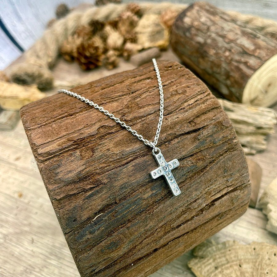 FAITHFULNESS COLLIER CHAÎNE FORÇAT AVEC PENDENTIF CROIX ÉPAISSE PAVÉ DE ZIRCONS EN ARGENT 925 – bijoux fait main en argent 925 | Pitch & Néo