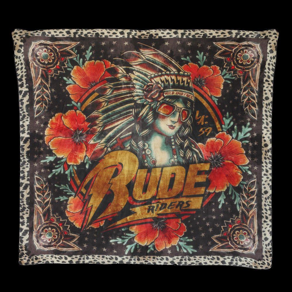 FOULARD RUDE RIDER® UNISEXE MODÉLE BLACK INDIAN – bijoux fait main en argent 925 | Pitch & Néo