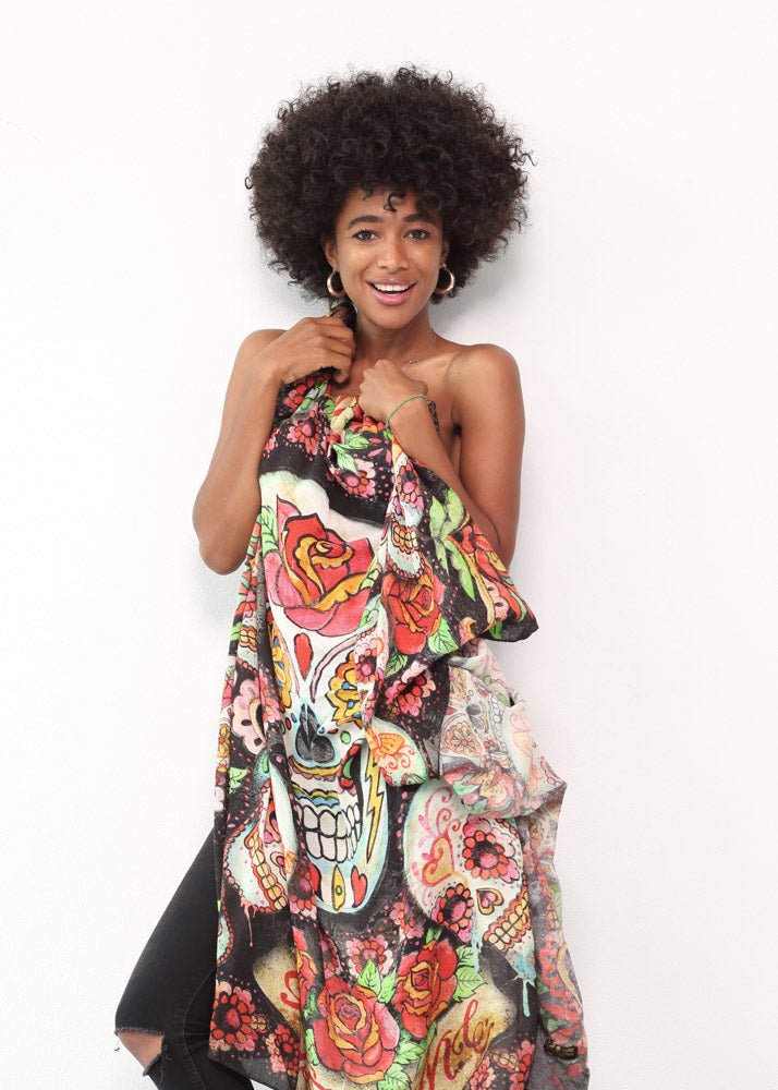 FOULARD RUDE RIDERS® UNISEXE MODÊLE CALAVERA – bijoux fait main en argent 925 | Pitch & Néo