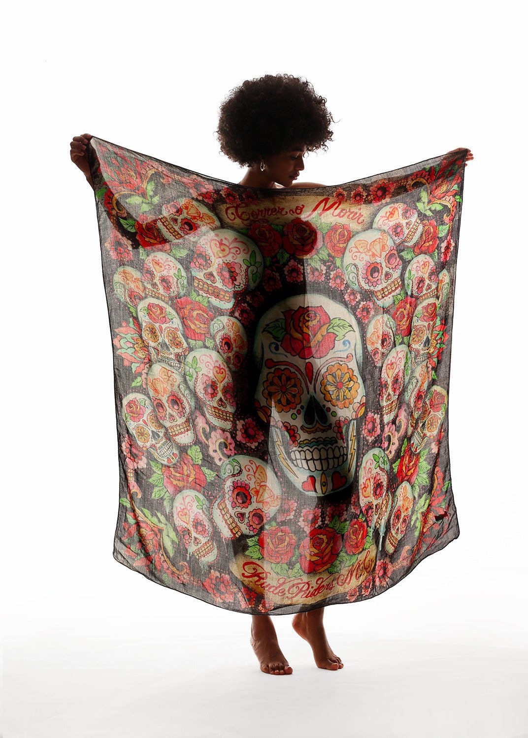 FOULARD RUDE RIDERS® UNISEXE MODÊLE CALAVERA – bijoux fait main en argent 925 | Pitch & Néo
