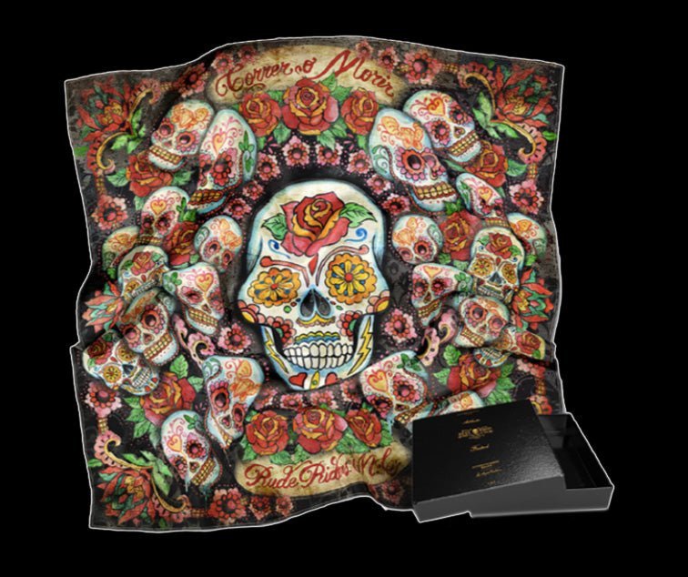 FOULARD RUDE RIDERS® UNISEXE MODÊLE CALAVERA – bijoux fait main en argent 925 | Pitch & Néo
